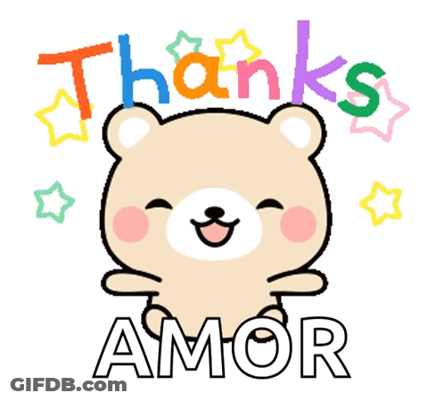 Cartoon Bear Thanks Amor GIF