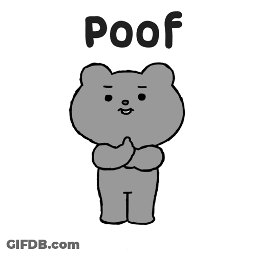 Cartoon Bear Thumbs Up Poof GIF