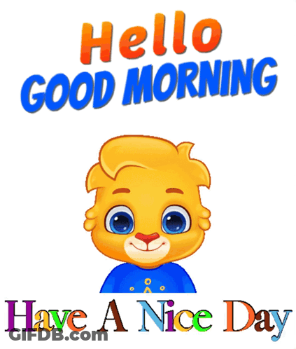 Cartoon Bear Waving Hello Good Morning Have A Nice Day GIF