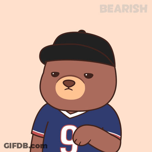 Cartoon Bear Wearing Jersey Number 9 GIF