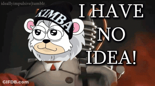 Cartoon Bear Wearing Kimba Beanie GIF