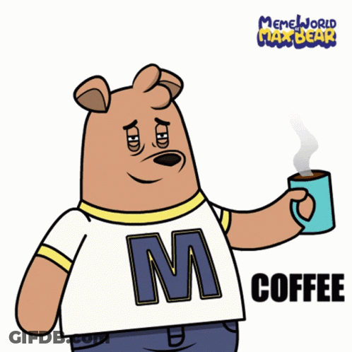 Cartoon Bear Wearing Shirt With Letter M GIF