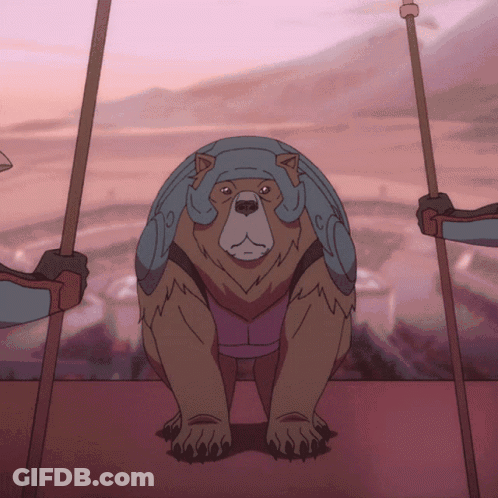 Cartoon Bear Wearing Turtle Shell GIF