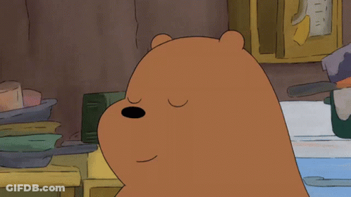 Cartoon Bear With Mouth Open And Eyes Closed GIF