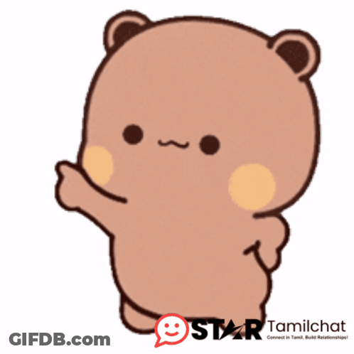 Cartoon Bear With Star Tamilchat Logo GIF