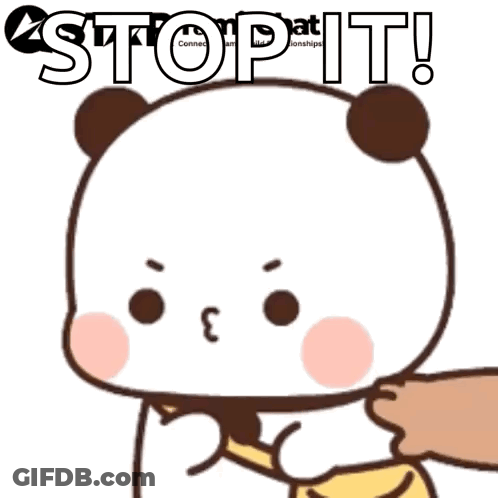 Cartoon Bear With Stop It GIF