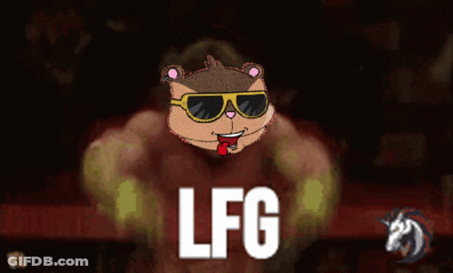 Cartoon Bear With Sunglasses Saying LFG GIF