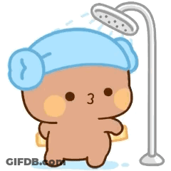 Cartoon Bear With Towel On Head GIF