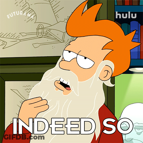 Cartoon Bearded Character Saying Indeed GIF