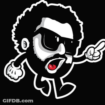 Cartoon Bearded Character With Sunglasses GIF