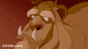 Cartoon Beauty And The Beast Character With Big Mouth GIF