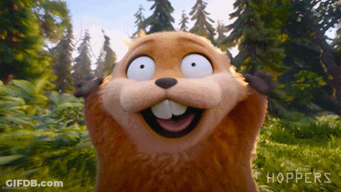 Cartoon Beaver From Hoppers Smiling GIF