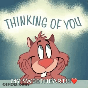 Cartoon Beaver Smiling Thinking Of You My Sweetheart GIF