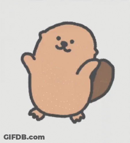 Cartoon Beaver With X And C GIF
