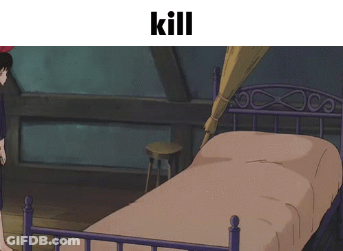 Cartoon Bed With Kill GIF