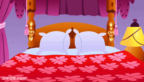 Cartoon Bed With Two Pillows GIF