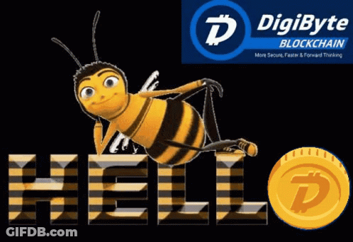 Cartoon Bee Laying On Hello Next To Gold Coin GIF