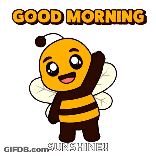 Cartoon Bee Saying Good Morning Sunshine GIF