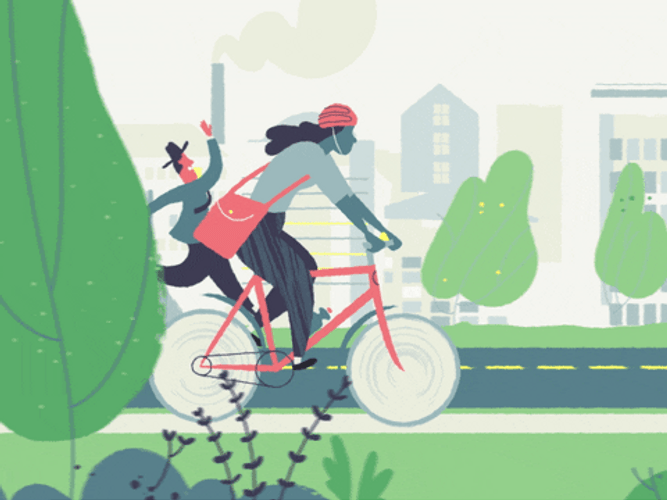 Cartoon Bike Transportation GIF