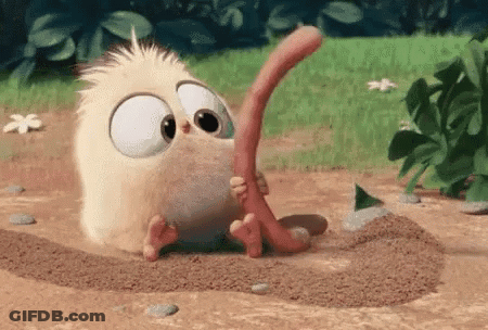 Cartoon Bird Eating Worm GIF