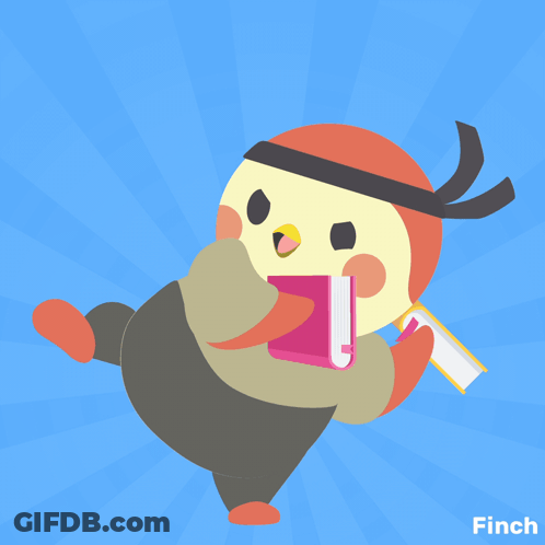 Cartoon Bird Holding Book With School Hustle GIF