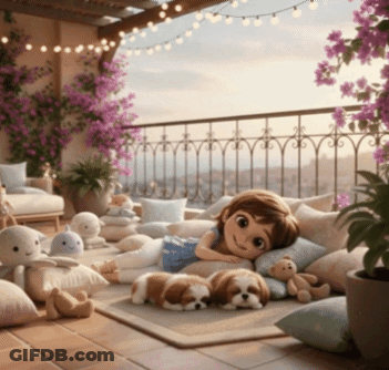Cartoon Bird Holding Flower Saying Stay Cozy My Friend GIF