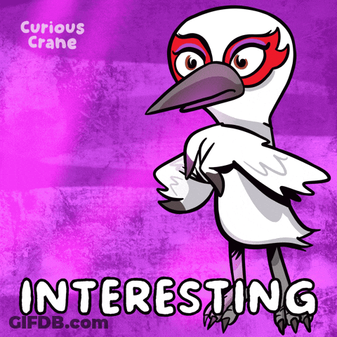 Cartoon Bird Saying Interesting GIF