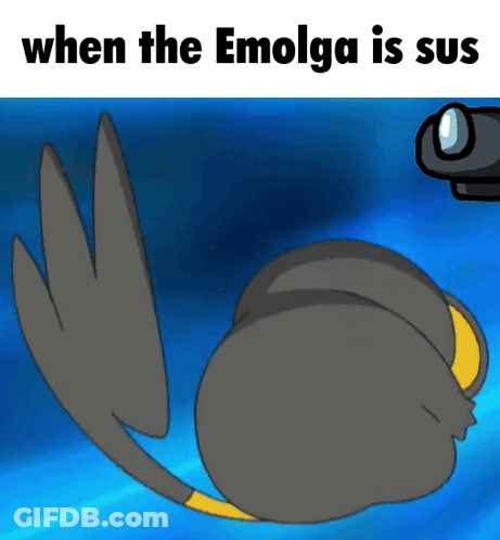 Cartoon Bird Saying When The Emolga Is Sus GIF