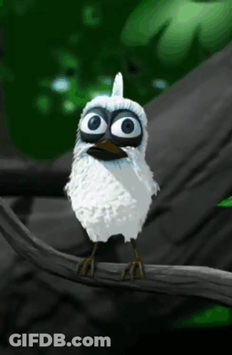 Cartoon Bird Sitting On Branch GIF