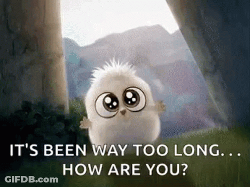 Cartoon Bird Standing In Field With Tree GIF