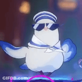 Cartoon Bird Wearing Sunglasses Scarf And Hat GIF