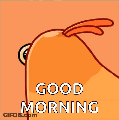 Cartoon Bird With Big Eyes Saying Good Morning GIF
