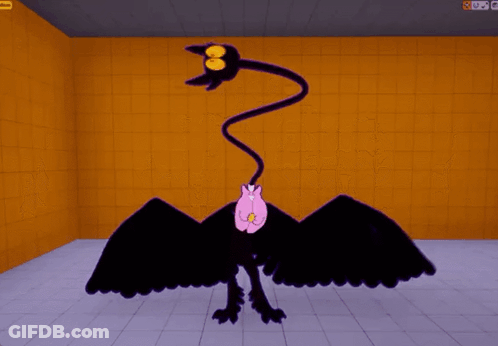 Cartoon Bird With Long Neck And Wings GIF