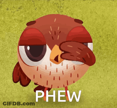 Cartoon Bird With Phew GIF