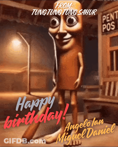 Cartoon Birthday Card Saying Happy Birthday GIF