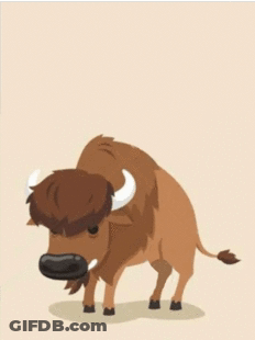 Cartoon Bison Running GIF