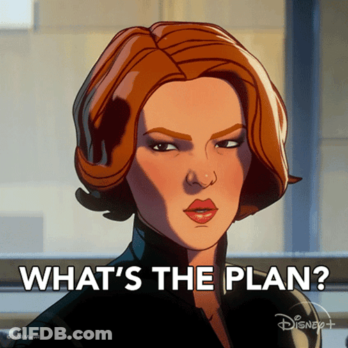 Cartoon Black Widow Asking About Plan GIF