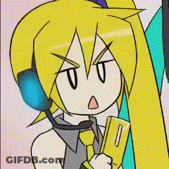 Cartoon Blonde Girl With Headphones Holding Book GIF