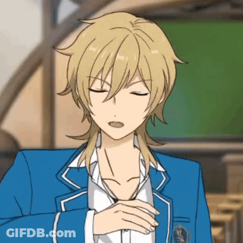 Cartoon Blonde Hair In Blue Jacket GIF