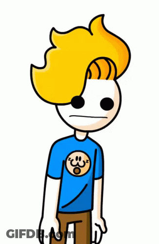 Cartoon Blonde Hair Smiley Face Shirt GIF