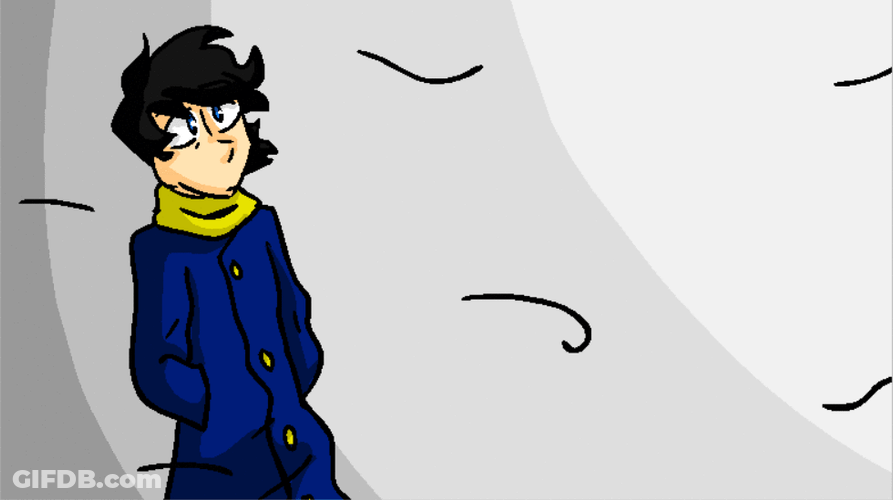 Cartoon Blown By Wind GIF