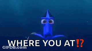 Cartoon Blue Character Eyes Saying Where You At GIF