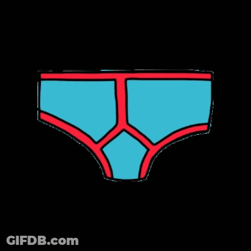 Cartoon Blue Underwear With Red Trim GIF