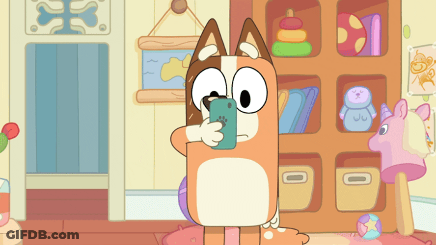 Cartoon Bluey Taking Selfie Picture GIF