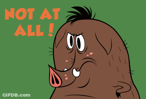 Cartoon Boar Saying Not At All GIF