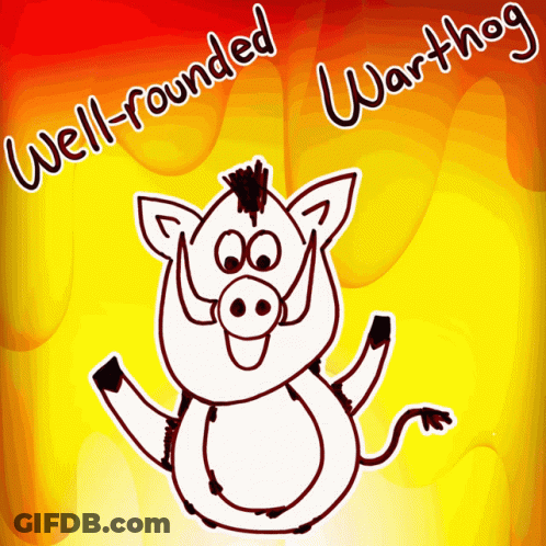 Cartoon Boar Saying Well-Rounded Warthog GIF