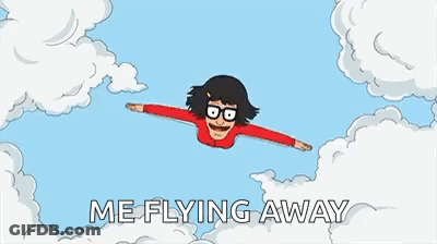 Cartoon Bob's Burgers Character Flying GIF