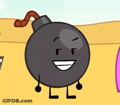 Cartoon Bomb With Smiley Face GIF