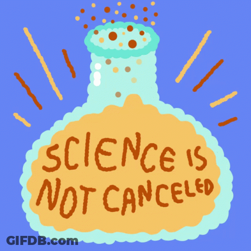 Cartoon Bottle Saying Science Is Not Cancelled GIF
