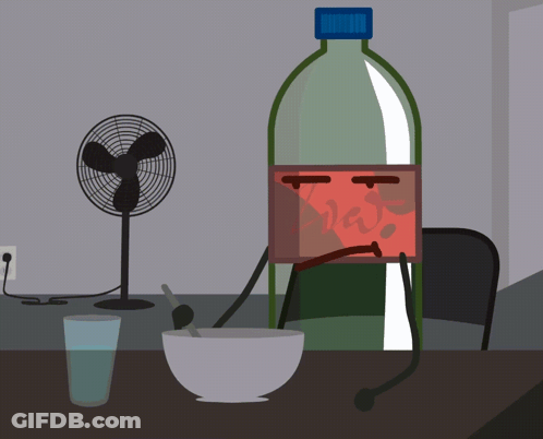 Cartoon Bottle With Face GIF